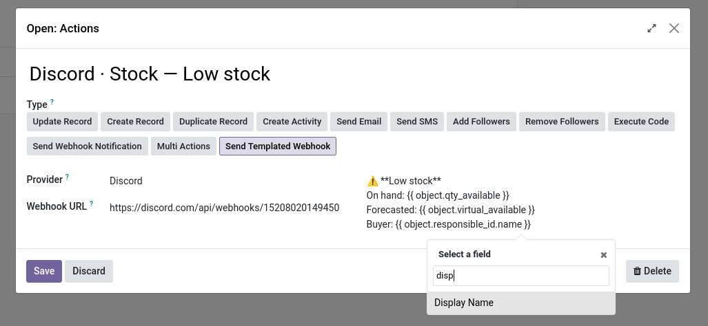 Picking record fields with the dynamic placeholder widget