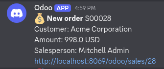 A rendered sales order notification in a Discord sales channel